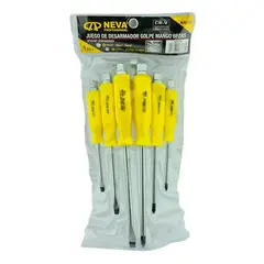 GENERICO - Kit Set Juego De Destornilladores De Golpe 6 Piezas Neva