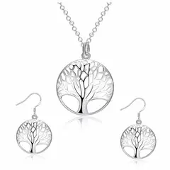 TODOJOYAS - Conjunto Arbol de la Vida Plateado