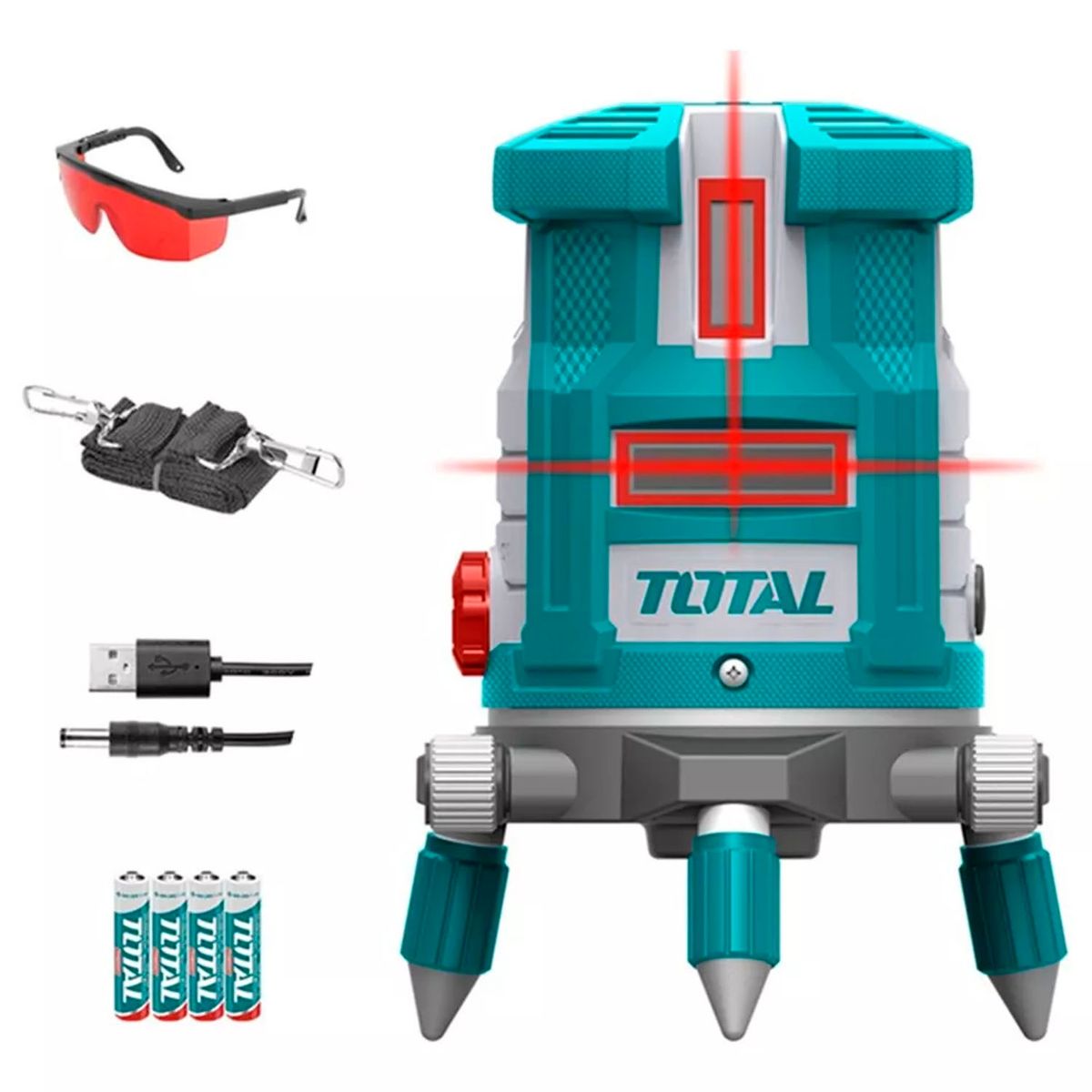 TOTAL TOOLS - Nivel Laser Autonivelación Línea Roja 360 Grados Total