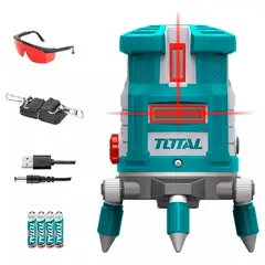 TOTAL TOOLS - Nivel Laser Autonivelación Línea Roja 360 Grados Total