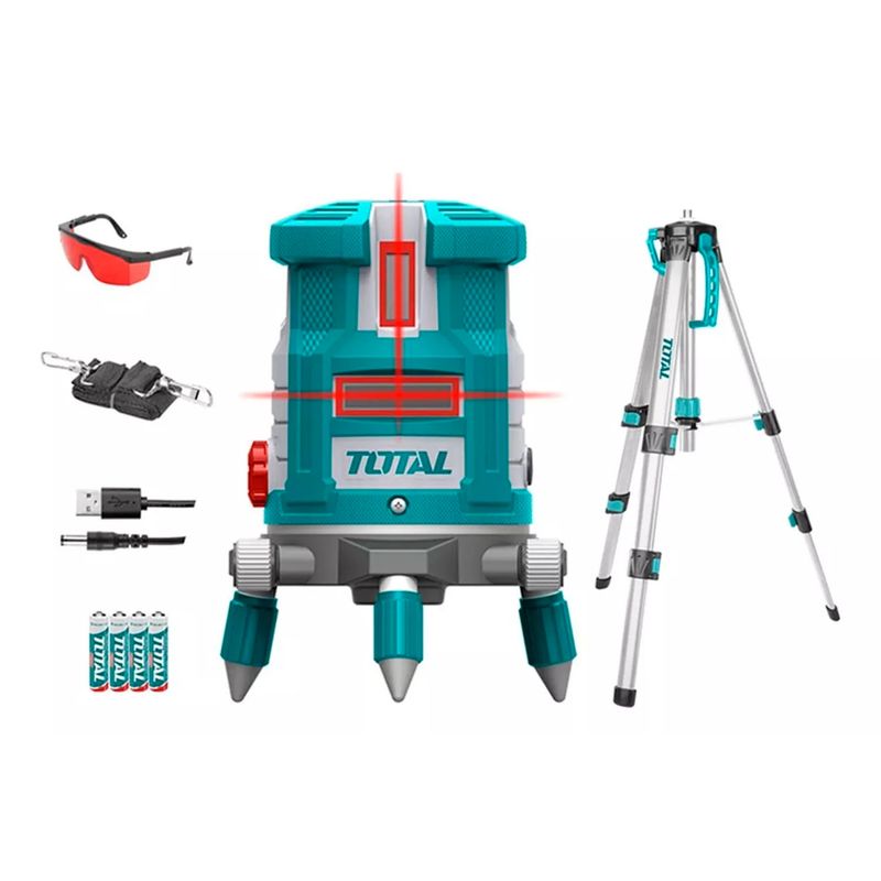 TOTAL TOOLS - Nivel Laser Autonivelación 360 Grados + Trípode Total