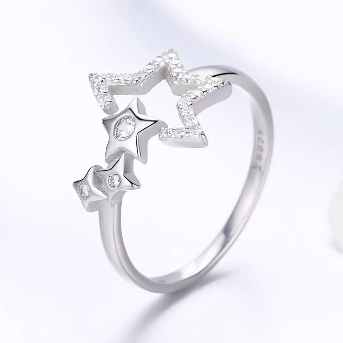 TODOJOYAS - Anillo Plata 925 Estrellas Ajustable