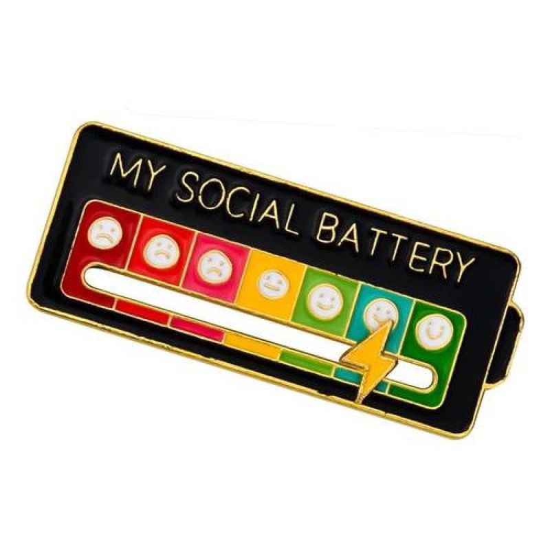 GENERICO - Broche pin divertido My Social Battery bateria social