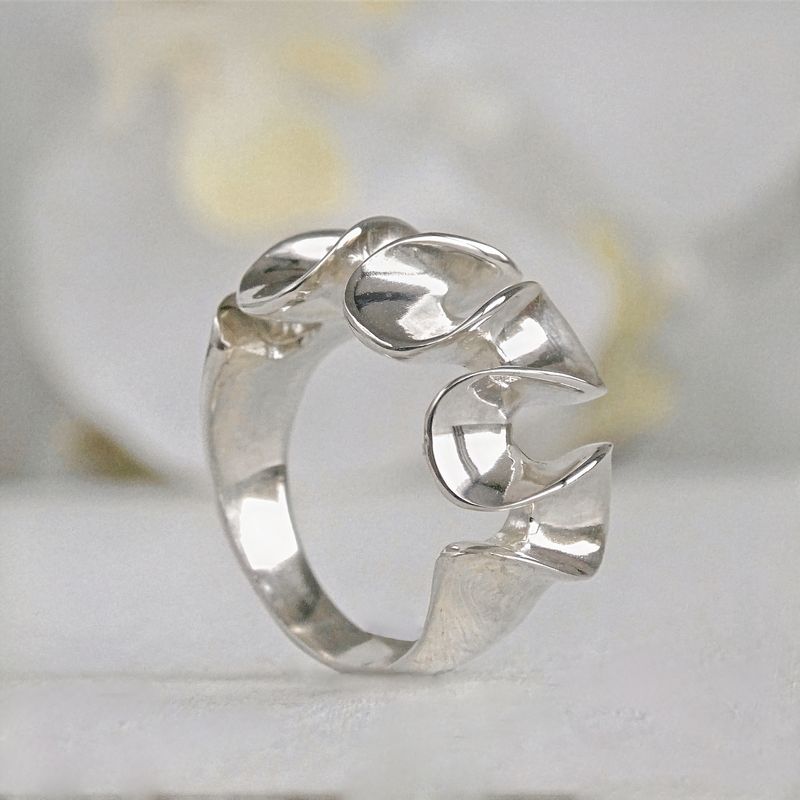 GENERICO - TALLA 14 Anillo moderno para mujer hecho en plata 950