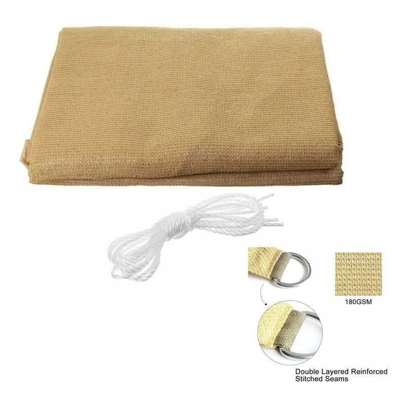 GENERICO - Toldo Lona Vela Sombra Triangular 3x3x3 M Anti Uv.