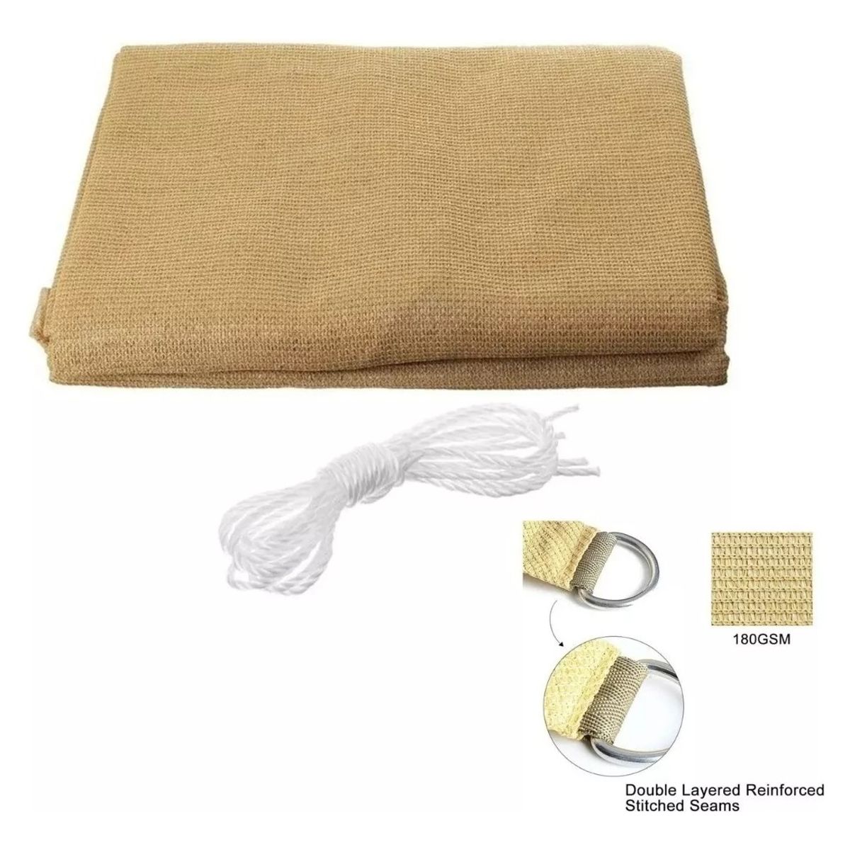 GENERICO - Toldo Lona Vela Sombra Triangular 5X5X5 M Anti Uv