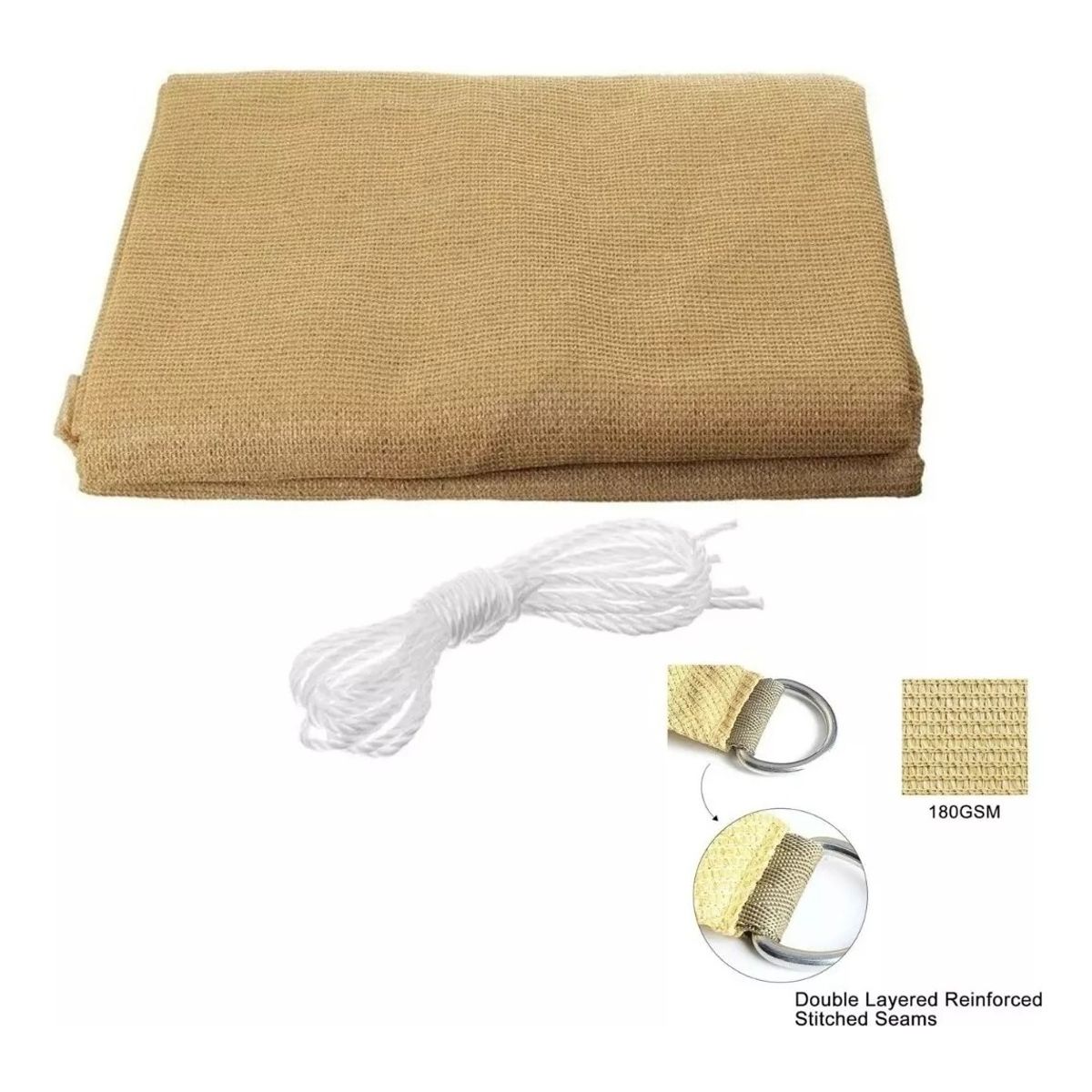 GENERICO - Toldo Lona Vela Sombra Triangular 5X5X5 M Anti Uv