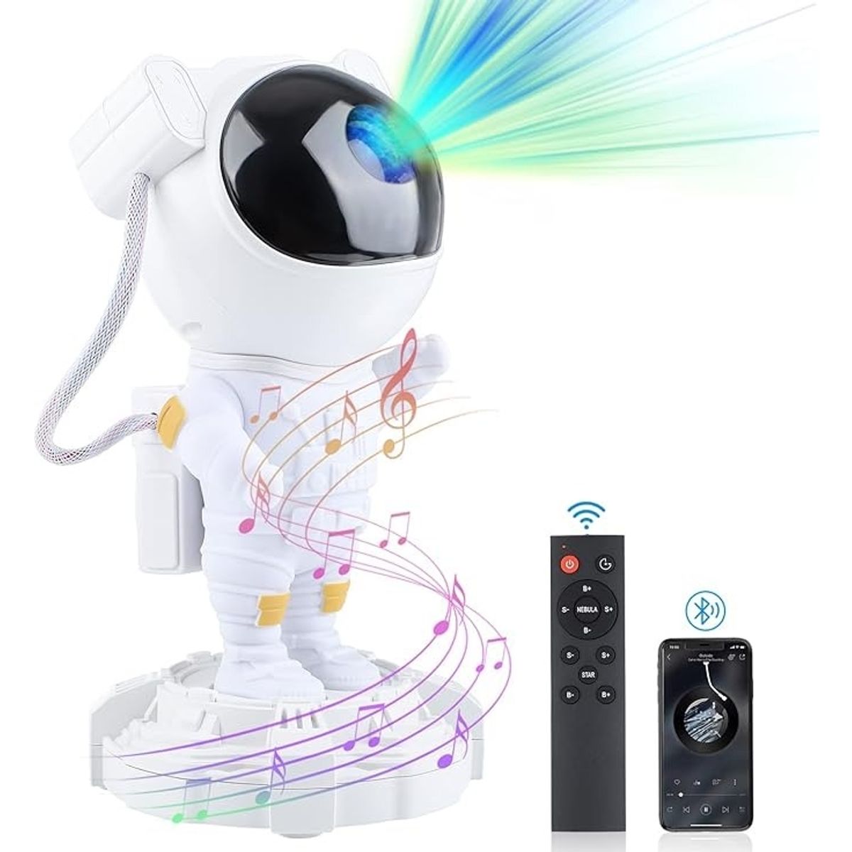 GENERICO - Proyector De Galaxia Astronauta Estrellas Led Y Sonido Bluetooth