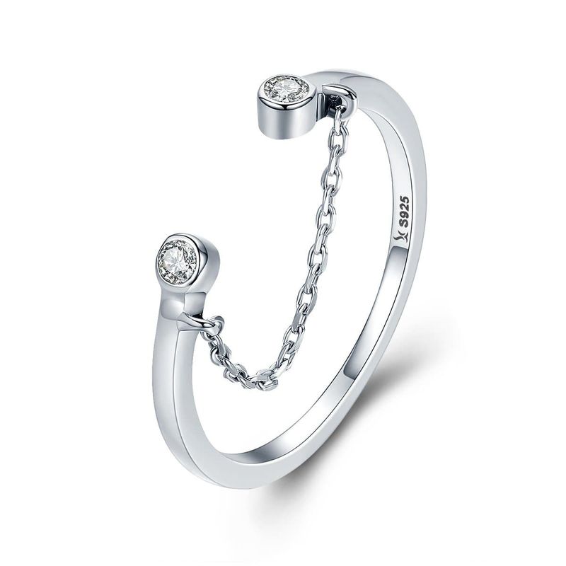 TODOJOYAS - Anillo Plata 925 Arco con Circones Ajustable