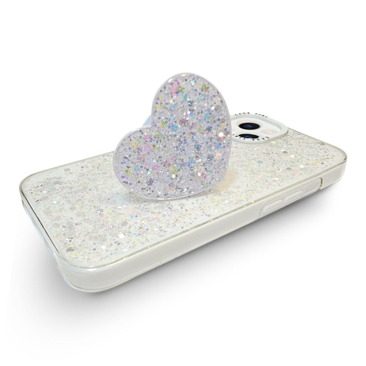 GENERICO - CARCASA PARA IPHONE 14 GLITTER INCLUYE POP SOCKET