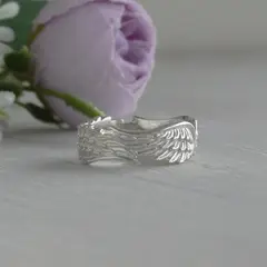 GENERICO - Anillo de Plata 950 Mujer Alas Dobles Boho