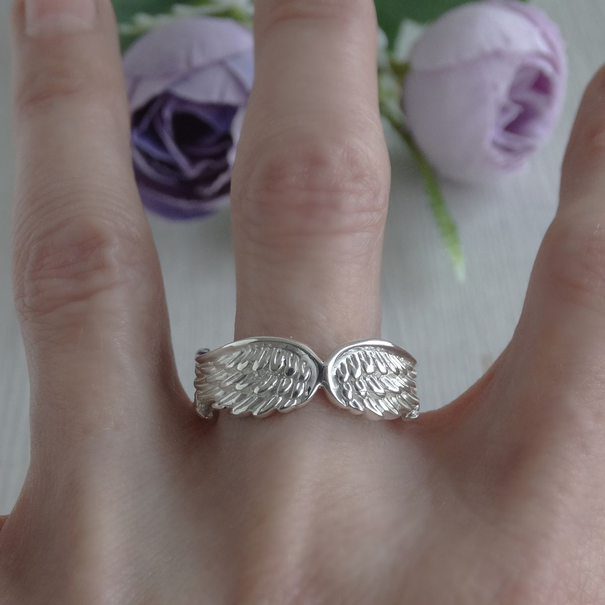 GENERICO - Anillo de Plata 950 Mujer Alas Dobles Boho