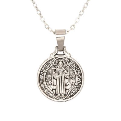 Imagen 2 del producto Colgante Colgante Medalla San Benito Plateado