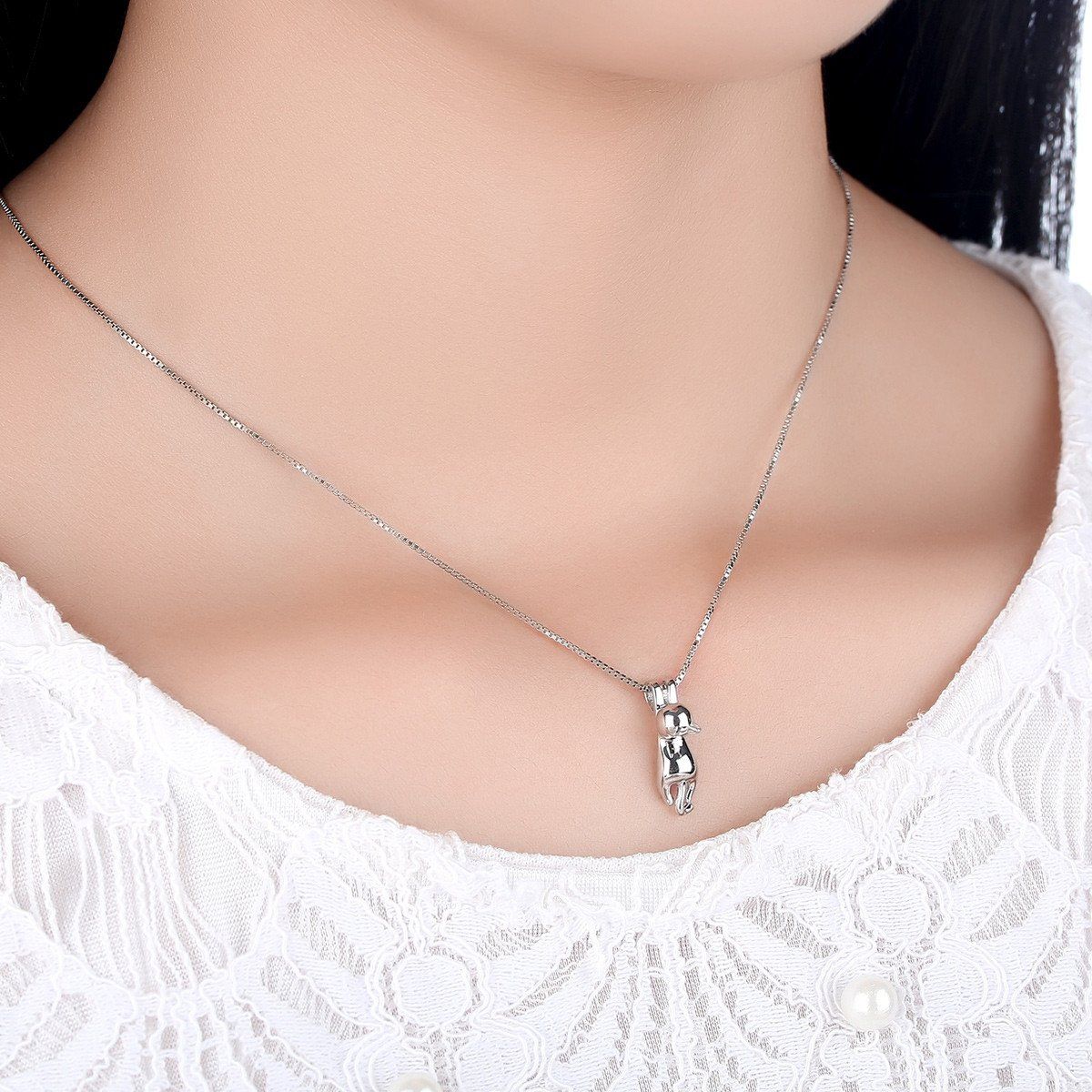 TODOJOYAS - Collar Plata 925 Gatito Jugueton