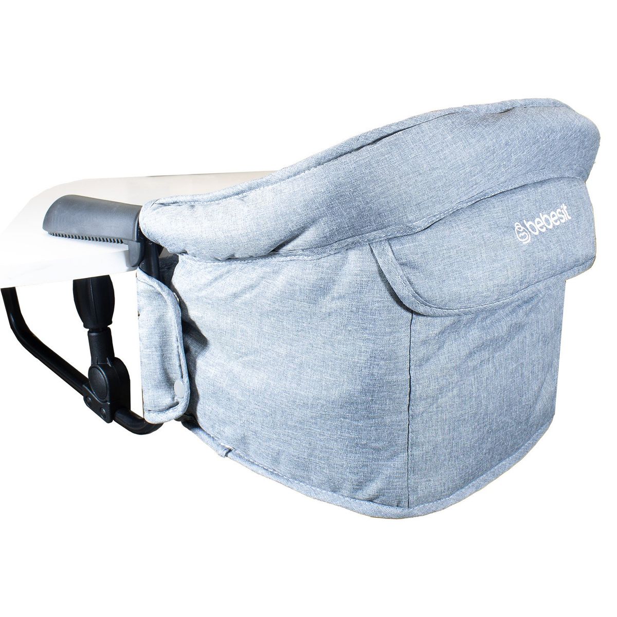 BEBESIT - Silla de Comer Eat & Bear Gris Sujeción de Mesa Portable
