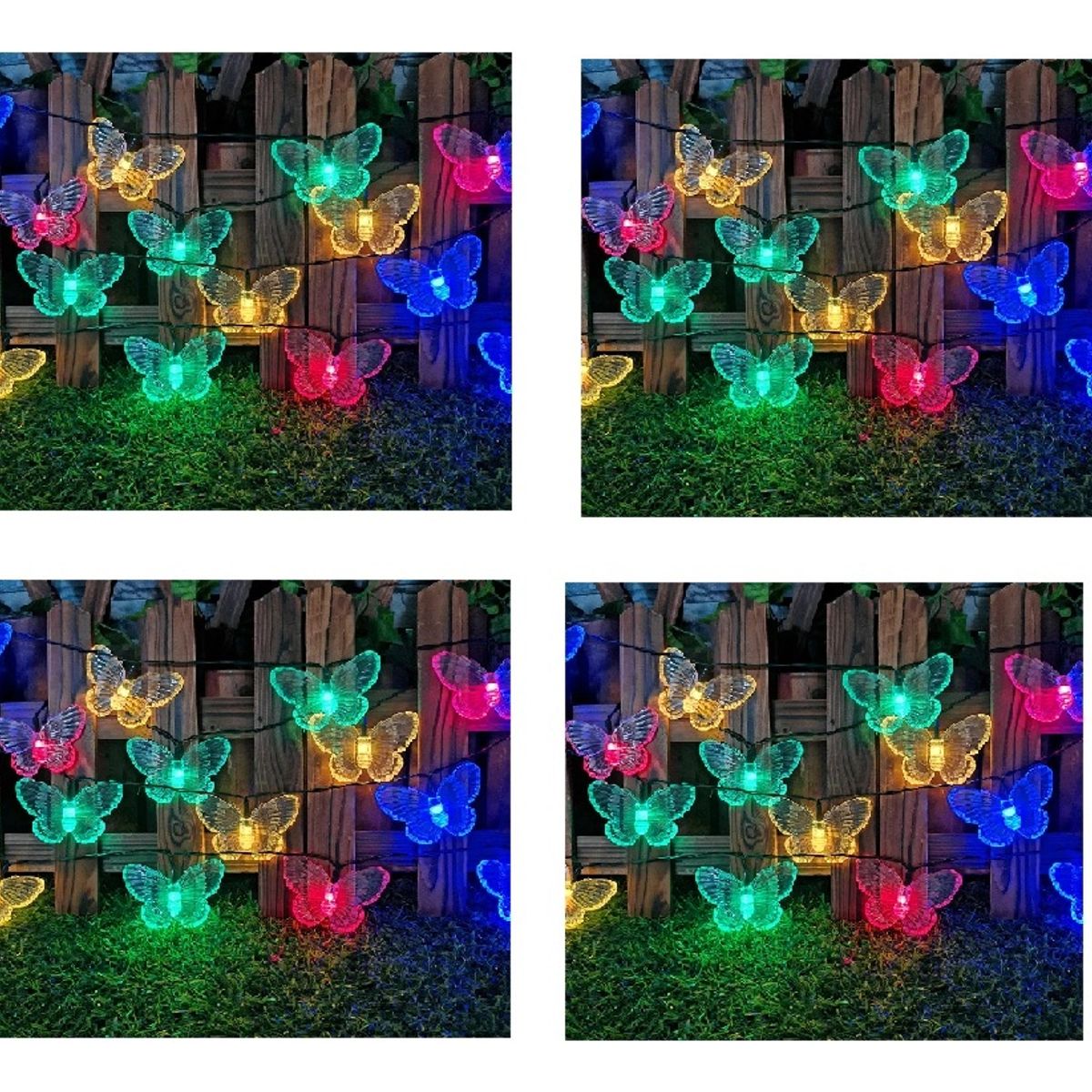 GENERICO - Guirnalda Solar Mariposa Plana 6m 30led Multicolor