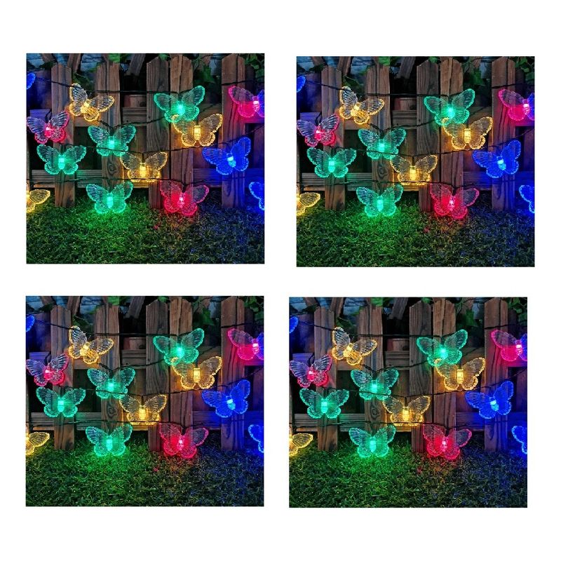 GENERICO - Guirnalda Solar Mariposa Plana 6m 30led Multicolor