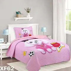 GENERICO - Cubrecama Quilt Verano 1.5 Plazas - Palo Rosa Poodle XF62