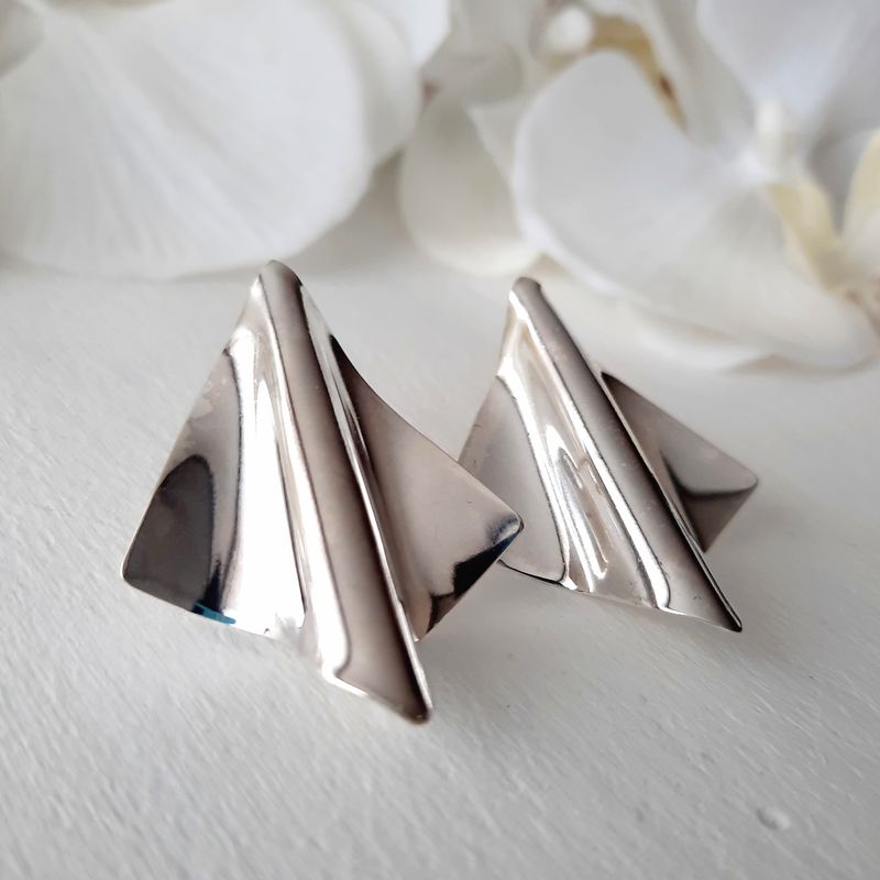 GENERICO - Aros de plata 950 estilo minimalista contemporáneo para mujer
