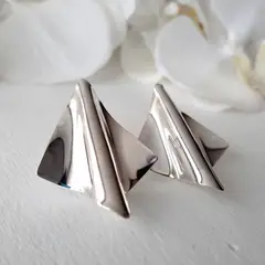 GENERICO - Aros de plata 950 estilo minimalista contemporáneo para mujer