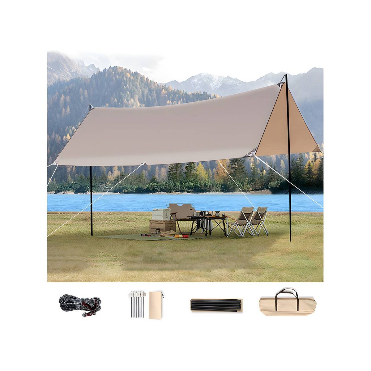 U BUY - Toldo Plegable Carpa Protección Solar Impermeable 3x4m