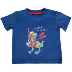 PILLIN - Polera Manga Corta Bebe Niño Azul