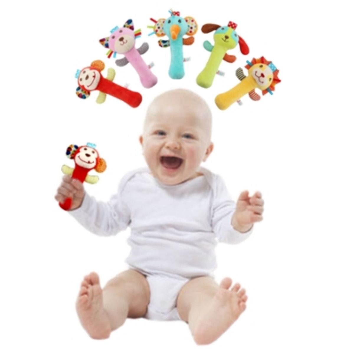 TEDMIMAK - Peluche Sonajero y Apretable para Bebés Tedmimak Leon