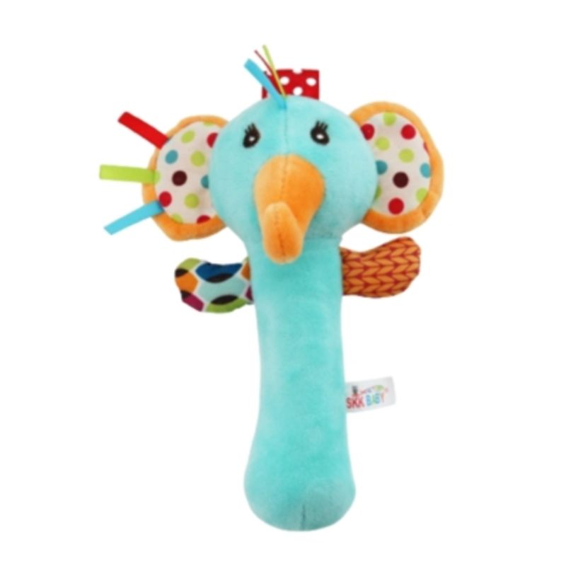 TEDMIMAK - Peluche Sonajero y Apretable para Bebés Tedmimak Elefante