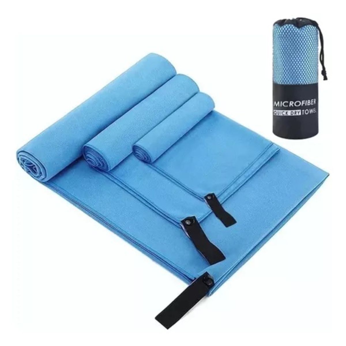 GENERICO - Toalla Baño Viaje Microfibra De Secado Rapido 3 Pcs GENERICO