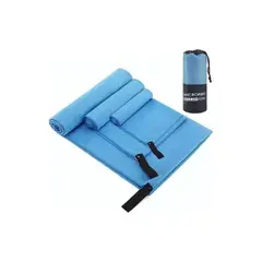 GENERICO - Toalla Baño Viaje Microfibra De Secado Rapido 3 Pcs