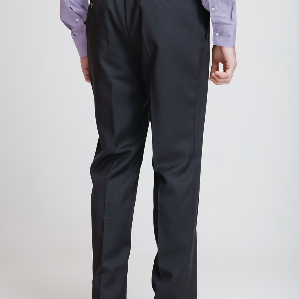 TRIAL - Pantalón Hombre Formal Lana S100'S Liso Regular Mix&Color Negro