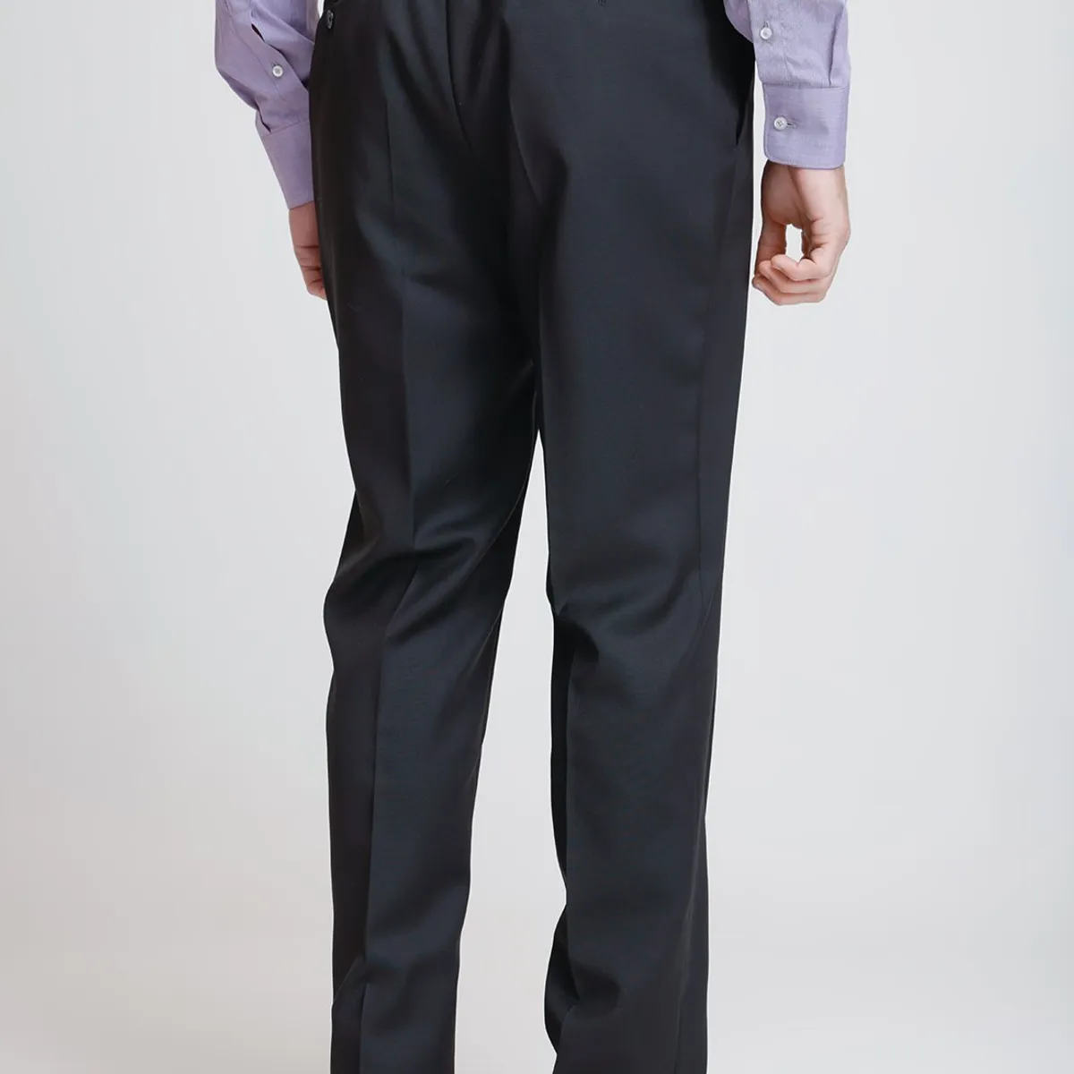 TRIAL - Pantalón Hombre Formal Lana S100'S Liso Regular Mix&Color Negro