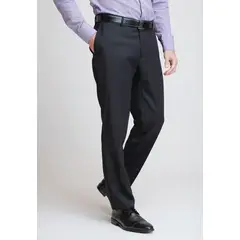 TRIAL - Pantalón Hombre Formal Lana S100'S Liso Regular Mix&Color Negro