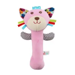 TEDMIMAK - Peluche Sonajero y Apretable para Bebés Gato