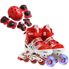GENERICO - Patines lineales ajustables con luz y protección Talla 29 a 32