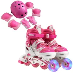 GENERICO - Patines lineales ajustables con luz y protección Talla 37 a 39