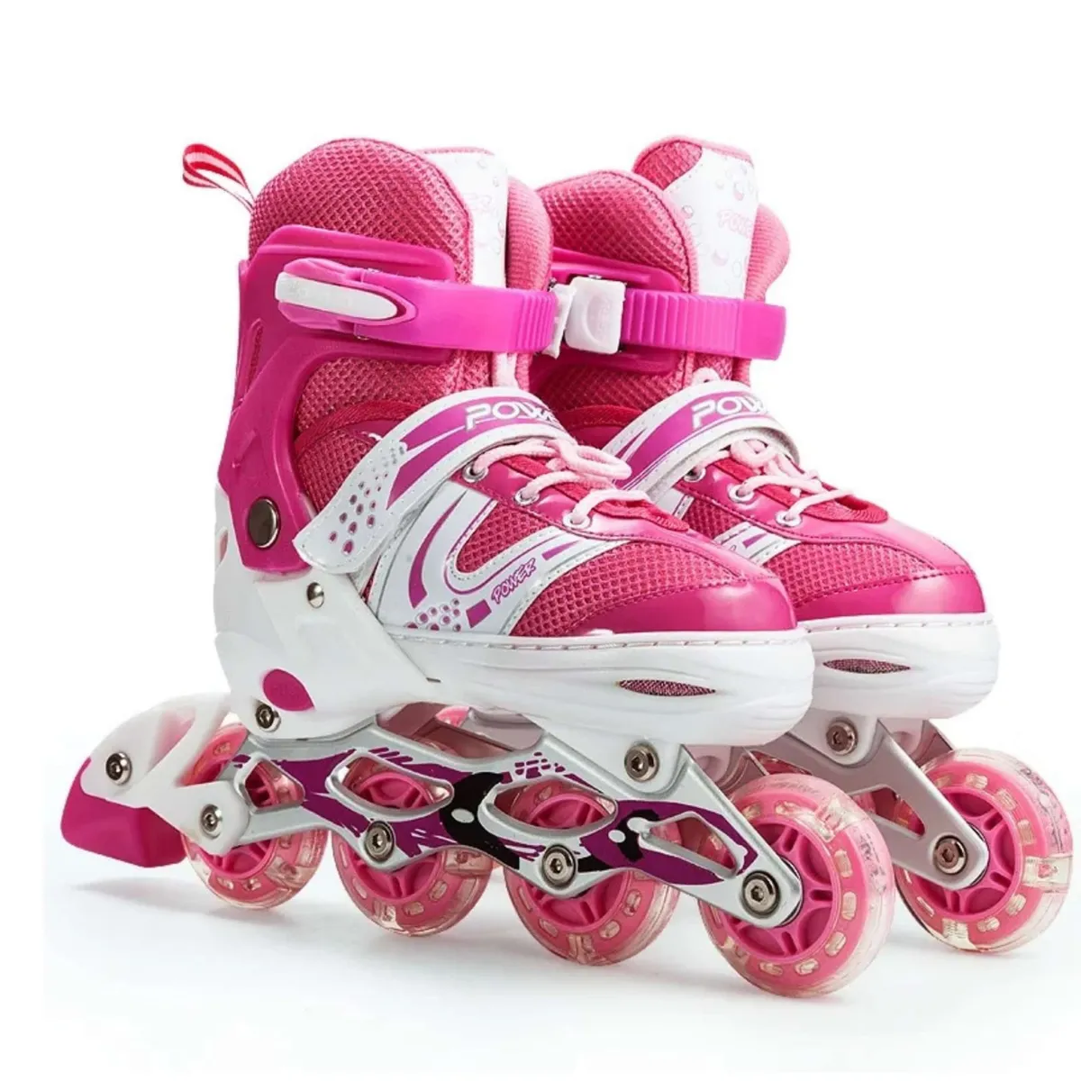 GENERICO - patines lineales ajustables con luz y protección Talla 37 a 39