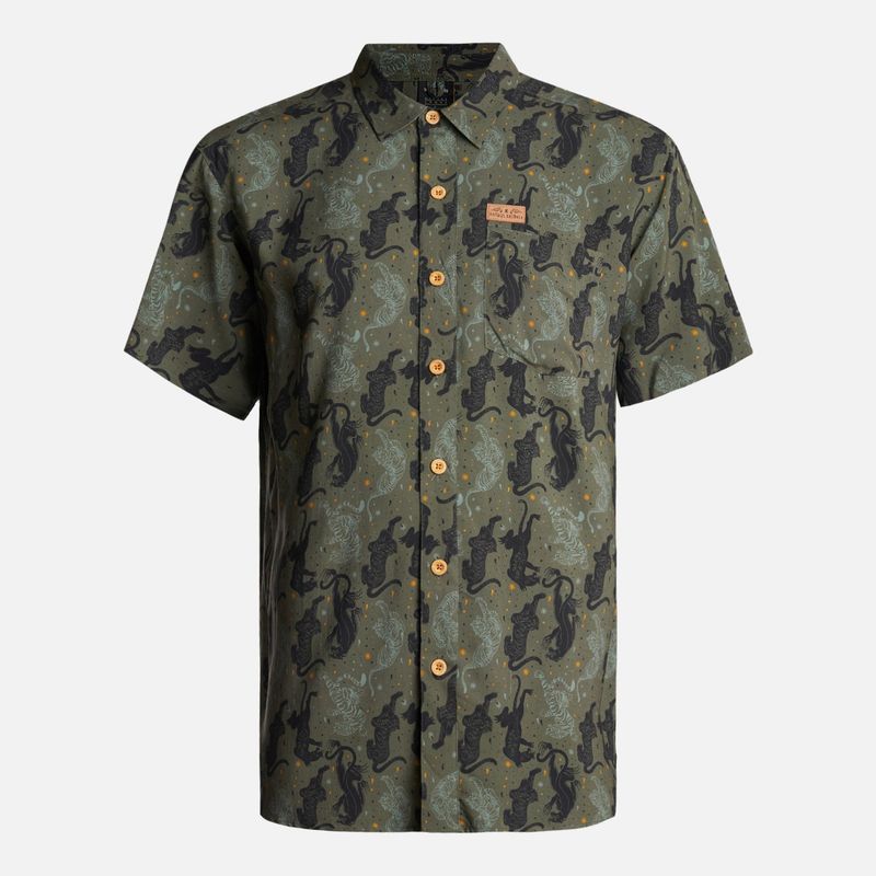 HAKA HONU - Camisa Hombre Anameizon Print Verde Haka Honu