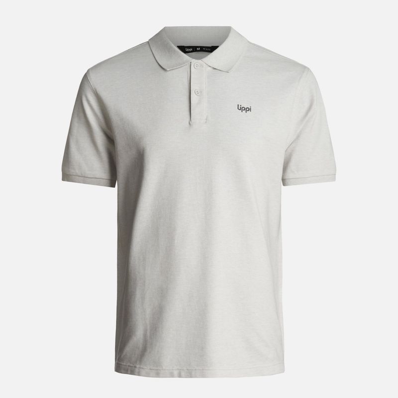 LIPPI - Polera Hombre First Class Elastic Polo Melange Gris Claro Lippi