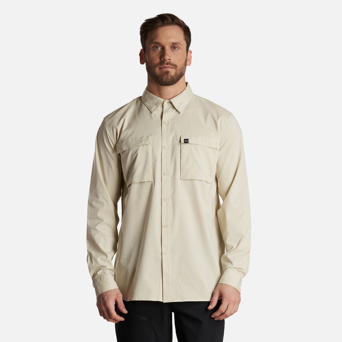 LIPPI - Camisa Hombre Rosselot Long Sleeve Q-Dry Shirt Beige Lippi
