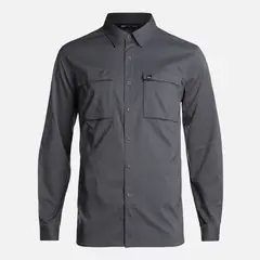 LIPPI - Camisa Hombre Rosselot Long Sleeve Q-Dry Shirt Gris Medio