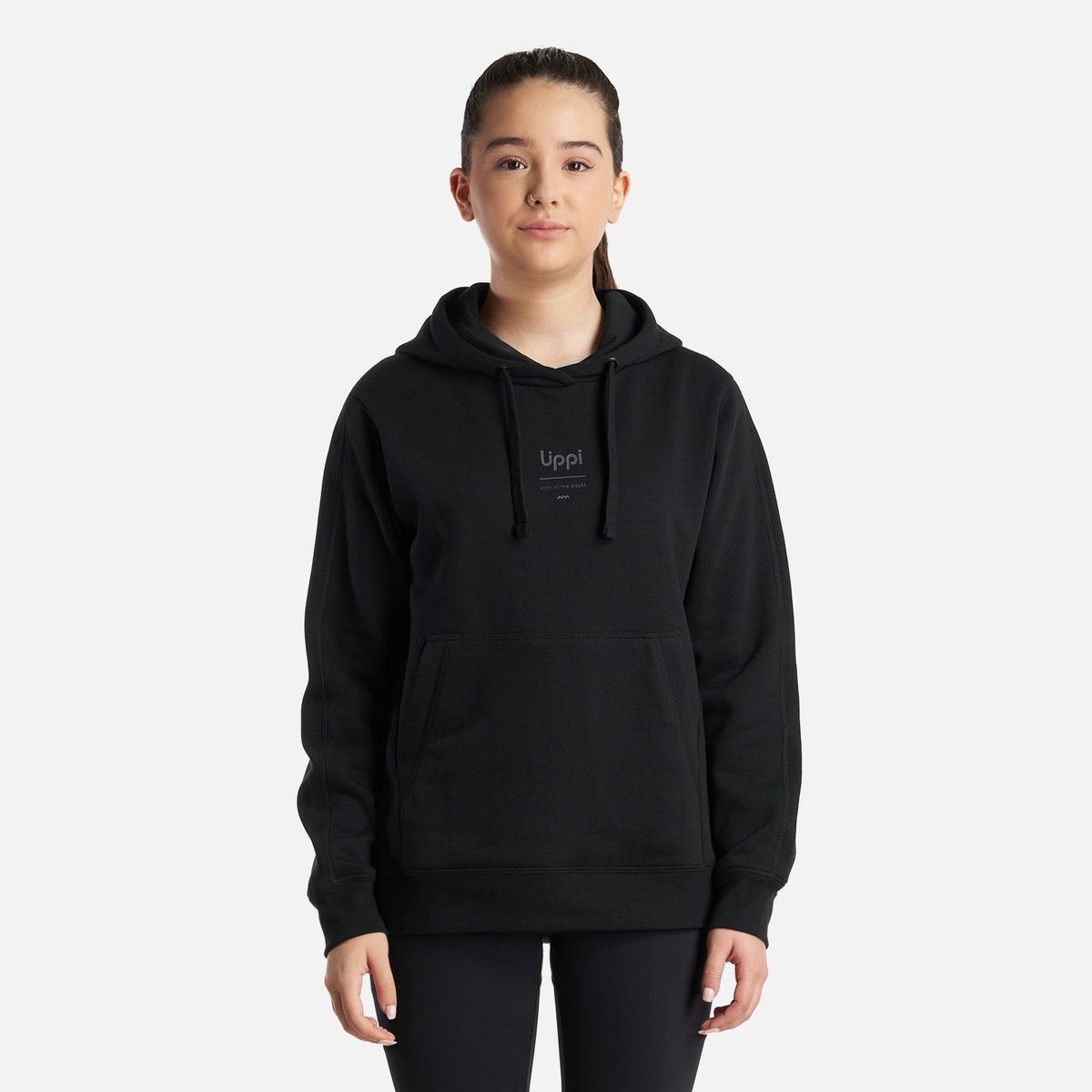 LIPPI - Poleron Teen Girl Ulmo Mid Point Hoody Sweatshirt Negro Lippi