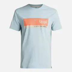 LIPPI - Polera Hombre Logo Front Print T-Shirt Celeste