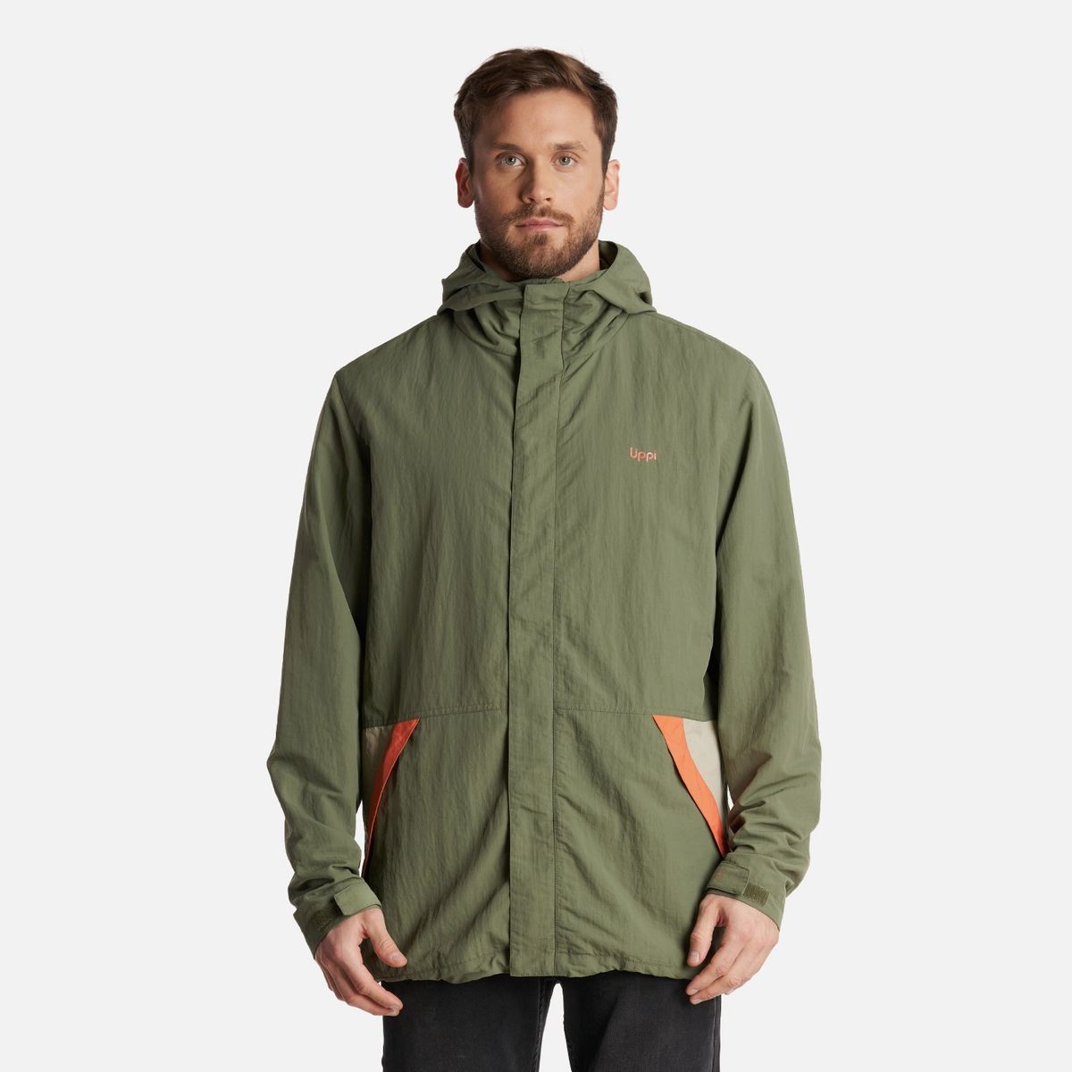 LIPPI - Chaqueta Hombre CityMe Windbraker Hoody Jacket Verde Musgo Lippi