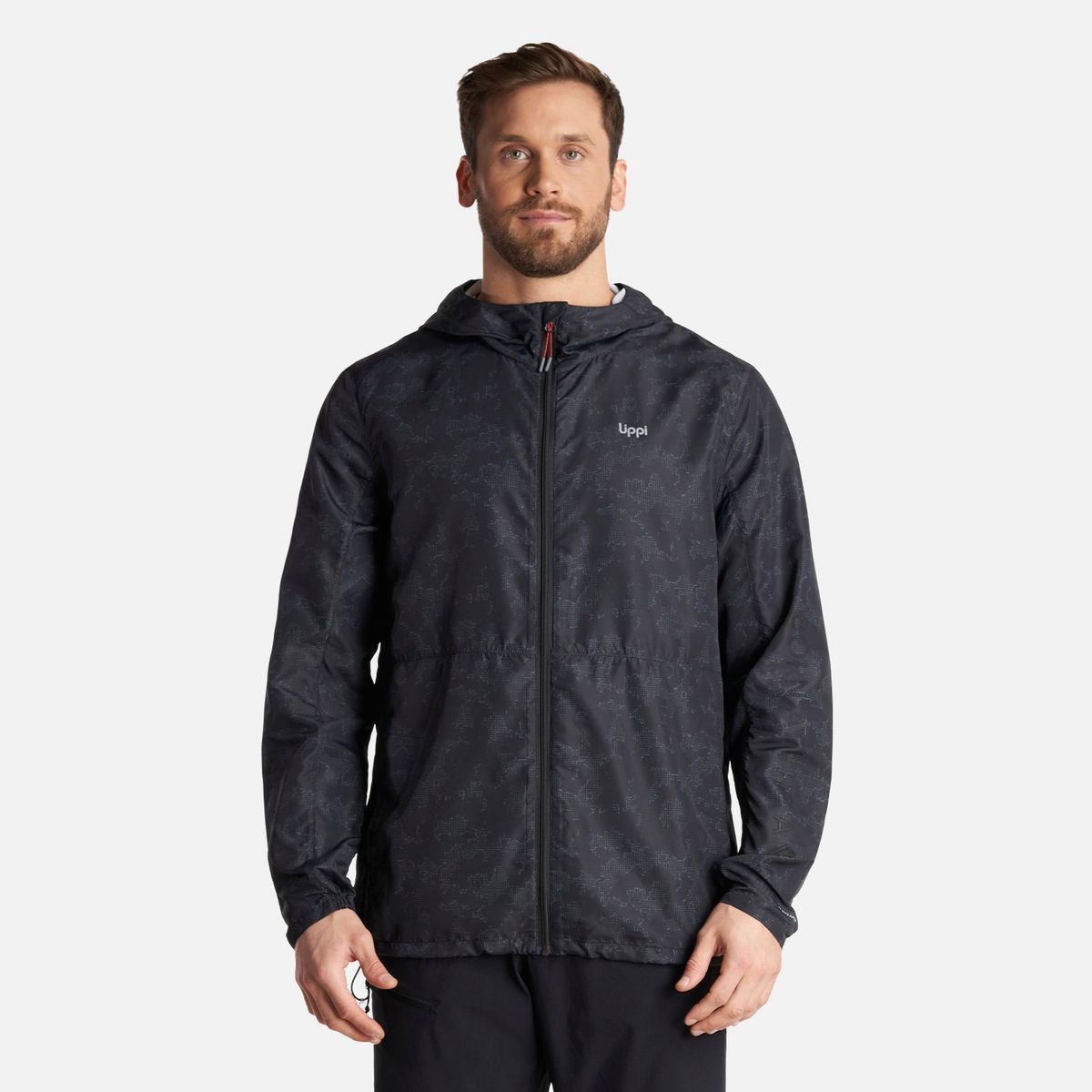 LIPPI - Chaqueta Hombre Nightfall WindBreaker Hoody Jacket Print Negro Lippi