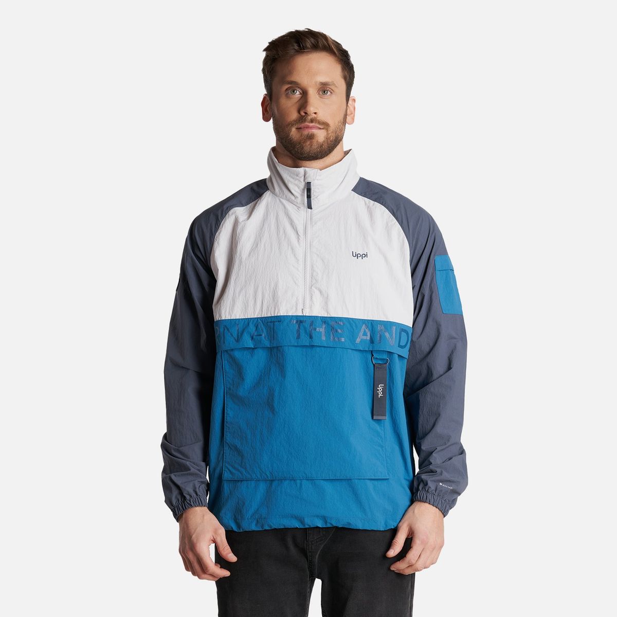 LIPPI - Chaqueta Hombre WindCity WindBreaker 1/4 Zip Jacket Azul Lippi