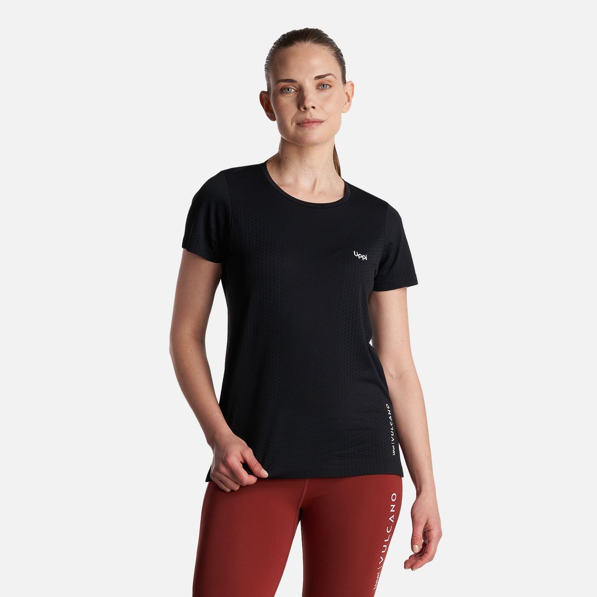 LIPPI - Polera Mujer  4 Run Seamless Trail Short Sleeve T-Shirt Negro Lippi