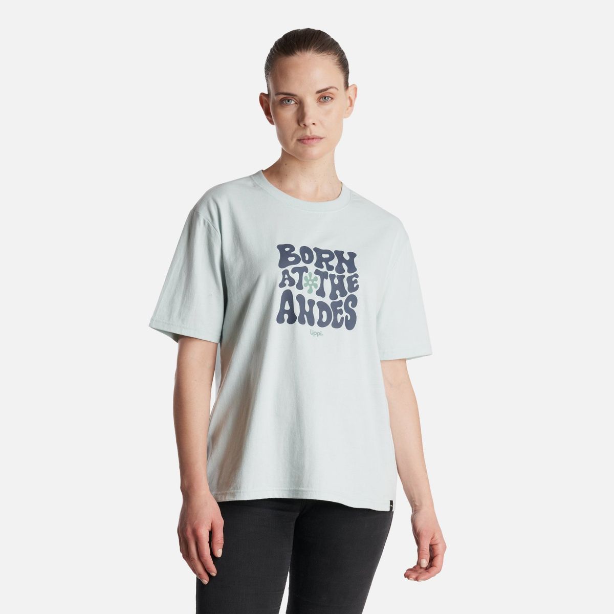 LIPPI - Polera Mujer  Logo Lippi T-Shirt Celeste Lippi