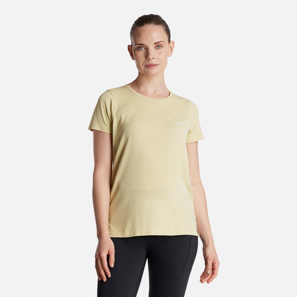 LIPPI - Polera Mujer  4 Run Seamless Trail Short Sleeve T-Shirt Amarillo Lippi