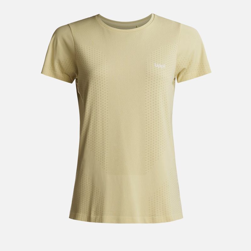 LIPPI - Polera Mujer  4 Run Seamless Trail Short Sleeve T-Shirt Amarillo Lippi